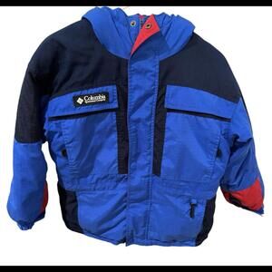 Columbia Tectonite Boys Sz 10/12 Nylon Hooded Color Block Insulated Ski Coat